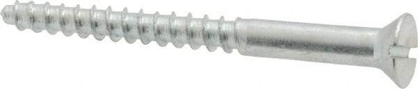 Value Collection - #8, 1-3/4" OAL, Slotted Drive, Flat Head Wood Screw - Zinc Plated Steel, Grade 2 - Benchmark Tooling