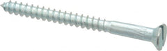 Value Collection - #8, 2" OAL, Slotted Drive, Flat Head Wood Screw - Zinc Plated Steel, Grade 2 - Benchmark Tooling