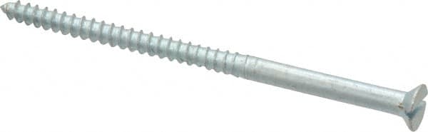 Value Collection - #8, 3" OAL, Slotted Drive, Flat Head Wood Screw - Zinc Plated Steel, Grade 2 - Benchmark Tooling