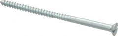 Value Collection - #8, 3" OAL, Slotted Drive, Flat Head Wood Screw - Zinc Plated Steel, Grade 2 - Benchmark Tooling