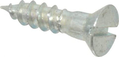 Value Collection - #9, 3/4" OAL, Slotted Drive, Flat Head Wood Screw - Zinc Plated Steel, Grade 2 - Benchmark Tooling