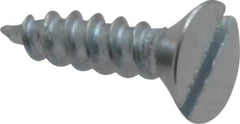 Value Collection - #10, 3/4" OAL, Slotted Drive, Flat Head Wood Screw - Zinc Plated Steel, Grade 2 - Benchmark Tooling