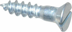 Value Collection - #10, 7/8" OAL, Slotted Drive, Flat Head Wood Screw - Zinc Plated Steel, Grade 2 - Benchmark Tooling