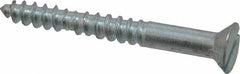 Value Collection - #10, 1-3/4" OAL, Slotted Drive, Flat Head Wood Screw - Zinc Plated Steel, Grade 2 - Benchmark Tooling