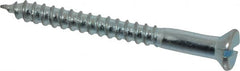 Value Collection - #10, 2" OAL, Slotted Drive, Flat Head Wood Screw - Zinc Plated Steel, Grade 2 - Benchmark Tooling