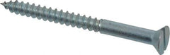 Value Collection - #10, 2-1/4" OAL, Slotted Drive, Flat Head Wood Screw - Zinc Plated Steel, Grade 2 - Benchmark Tooling