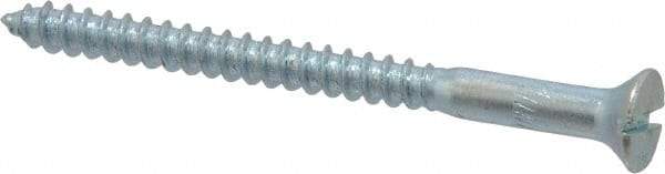 Value Collection - #10, 2-1/2" OAL, Slotted Drive, Flat Head Wood Screw - Zinc Plated Steel, Grade 2 - Benchmark Tooling