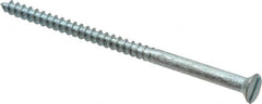 Value Collection - #10, 3-1/2" OAL, Slotted Drive, Flat Head Wood Screw - Zinc Plated Steel, Grade 2 - Benchmark Tooling