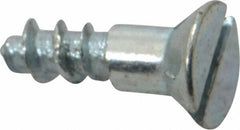 Value Collection - #12, 3/4" OAL, Slotted Drive, Flat Head Wood Screw - Zinc Plated Steel, Grade 2 - Benchmark Tooling
