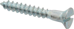 Value Collection - #12, 1-1/2" OAL, Slotted Drive, Flat Head Wood Screw - Zinc Plated Steel, Grade 2 - Benchmark Tooling