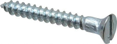 Value Collection - #12, 1-3/4" OAL, Slotted Drive, Flat Head Wood Screw - Zinc Plated Steel, Grade 2 - Benchmark Tooling