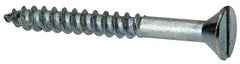Value Collection - #12, 2" OAL, Slotted Drive, Flat Head Wood Screw - Zinc Plated Steel, Grade 2 - Benchmark Tooling