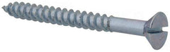 Value Collection - #12, 2-1/4" OAL, Slotted Drive, Flat Head Wood Screw - Zinc Plated Steel, Grade 2 - Benchmark Tooling