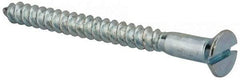 Value Collection - #12, 2-1/2" OAL, Slotted Drive, Flat Head Wood Screw - Zinc Plated Steel, Grade 2 - Benchmark Tooling