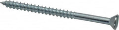 Value Collection - #12, 3" OAL, Slotted Drive, Flat Head Wood Screw - Zinc Plated Steel, Grade 2 - Benchmark Tooling