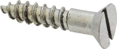 Value Collection - #14, 1-1/4" OAL, Slotted Drive, Flat Head Wood Screw - Zinc Plated Steel, Grade 2 - Benchmark Tooling