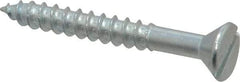 Value Collection - #14, 2" OAL, Slotted Drive, Flat Head Wood Screw - Zinc Plated Steel, Grade 2 - Benchmark Tooling