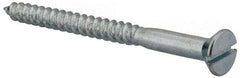 Value Collection - #14, 3" OAL, Slotted Drive, Flat Head Wood Screw - Zinc Plated Steel, Grade 2 - Benchmark Tooling