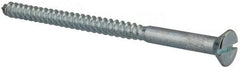 Value Collection - #14, 4" OAL, Slotted Drive, Flat Head Wood Screw - Zinc Plated Steel, Grade 2 - Benchmark Tooling