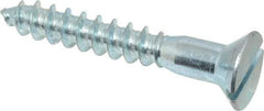 Value Collection - #18, 2" OAL, Slotted Drive, Flat Head Wood Screw - Zinc Plated Steel, Grade 2 - Benchmark Tooling
