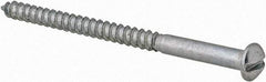 Value Collection - #6, 2" Length Under Head, Slotted Drive, Round Head Wood Screw - Zinc Plated Steel, Grade 2 - Benchmark Tooling