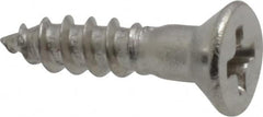 Value Collection - #4, 1/2" OAL, Phillips Drive, Flat Head Wood Screw - Stainless Steel, Grade 18-8 - Benchmark Tooling