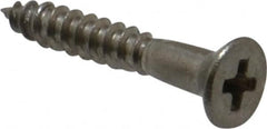 Value Collection - #4, 3/4" OAL, Phillips Drive, Flat Head Wood Screw - Stainless Steel, Grade 18-8 - Benchmark Tooling