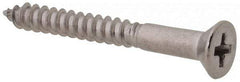 Value Collection - #4, 1" OAL, Phillips Drive, Flat Head Wood Screw - Stainless Steel, Grade 18-8 - Benchmark Tooling