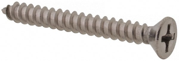 Value Collection - #6, 1-1/4" OAL, Phillips Drive, Flat Head Wood Screw - Benchmark Tooling