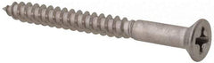 Value Collection - #6, 1-1/2" OAL, Phillips Drive, Flat Head Wood Screw - Stainless Steel, Grade 18-8 - Benchmark Tooling