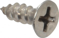 Value Collection - #8, 1/2" OAL, Phillips Drive, Flat Head Wood Screw - Stainless Steel, Grade 18-8 - Benchmark Tooling