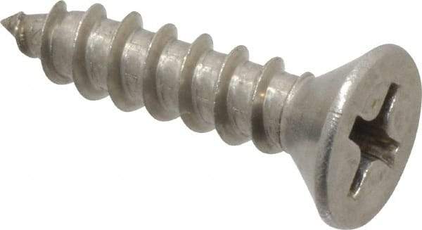 Value Collection - #8, 3/4" OAL, Phillips Drive, Flat Head Wood Screw - Stainless Steel, Grade 18-8 - Benchmark Tooling