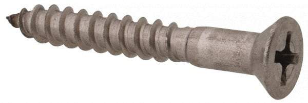 Value Collection - #8, 1-1/4" OAL, Phillips Drive, Flat Head Wood Screw - Stainless Steel, Grade 18-8 - Benchmark Tooling