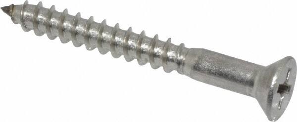 Value Collection - #8, 1-1/2" OAL, Phillips Drive, Flat Head Wood Screw - Stainless Steel, Grade 18-8 - Benchmark Tooling