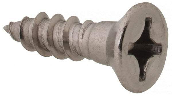 Value Collection - #10, 3/4" OAL, Phillips Drive, Flat Head Wood Screw - Stainless Steel, Grade 18-8 - Benchmark Tooling