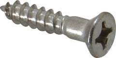 Value Collection - #10, 1" OAL, Phillips Drive, Flat Head Wood Screw - Stainless Steel, Grade 18-8 - Benchmark Tooling