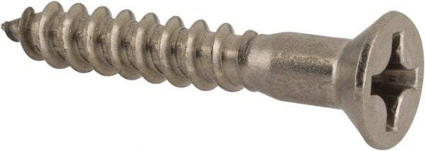 Value Collection - #10, 1-1/4" OAL, Phillips Drive, Flat Head Wood Screw - Stainless Steel, Grade 18-8 - Benchmark Tooling