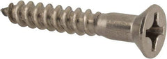 Value Collection - #10, 1-1/4" OAL, Phillips Drive, Flat Head Wood Screw - Stainless Steel, Grade 18-8 - Benchmark Tooling