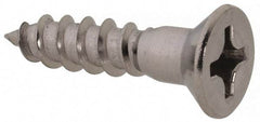 Value Collection - #12, 1" OAL, Phillips Drive, Flat Head Wood Screw - Stainless Steel, Grade 18-8 - Benchmark Tooling