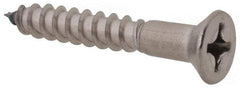 Value Collection - #12, 1-1/2" OAL, Phillips Drive, Flat Head Wood Screw - Stainless Steel, Grade 18-8 - Benchmark Tooling