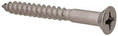 Value Collection - #12, 2" OAL, Phillips Drive, Flat Head Wood Screw - Stainless Steel, Grade 18-8 - Benchmark Tooling