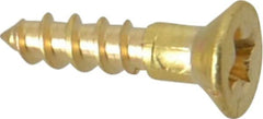 Value Collection - #2, 3/8" OAL, Phillips Drive, Flat Head Wood Screw - Brass - Benchmark Tooling