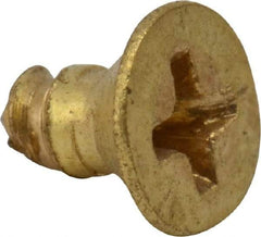 Value Collection - #4, 1/4" OAL, Phillips Drive, Flat Head Wood Screw - Brass - Benchmark Tooling