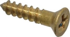 Value Collection - #4, 1/2" OAL, Phillips Drive, Flat Head Wood Screw - ASME B18.6.1, Brass - Benchmark Tooling