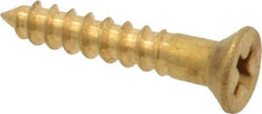 Value Collection - #4, 5/8" OAL, Phillips Drive, Flat Head Wood Screw - ASME B18.6.1, Brass - Benchmark Tooling