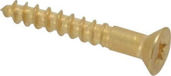 Value Collection - #4, 3/4" OAL, Phillips Drive, Flat Head Wood Screw - ASME B18.6.1, Brass - Benchmark Tooling