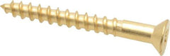 Value Collection - #4, 1" OAL, Phillips Drive, Flat Head Wood Screw - ASME B18.6.1, Brass - Benchmark Tooling