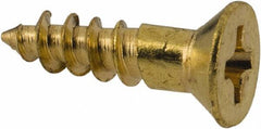 Value Collection - #5, 1/2" OAL, Phillips Drive, Flat Head Wood Screw - Brass - Benchmark Tooling