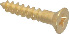 Value Collection - #6, 3/4" OAL, Phillips Drive, Flat Head Wood Screw - ASME B18.6.1, Brass - Benchmark Tooling