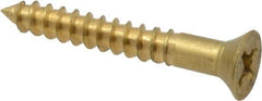 Value Collection - #6, 1" OAL, Phillips Drive, Flat Head Wood Screw - ASME B18.6.1, Brass - Benchmark Tooling